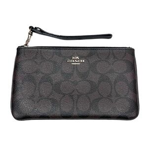 Coach Leather Monogram Wristlet Clutch Wallet Purse